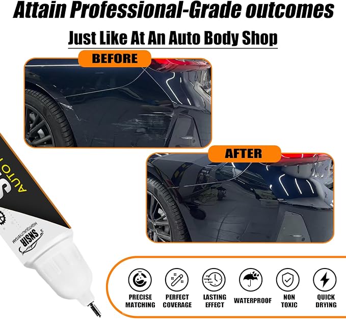 Car Touch up Paint(416 Carbon Black Metallic) Compatible with BMW | Automotive Paint Pen for BMW 5/7/8/X2/X3/X4/X5/X6/X7/XM/i5/i7, Car Paint Pen Scratch Repair Two-In-One Touch Up Paint