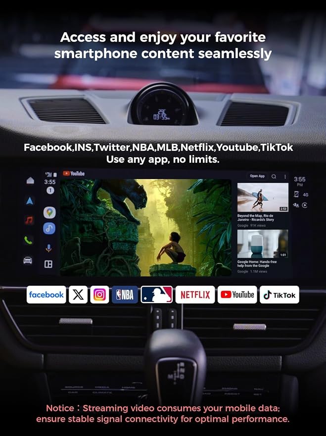 Android Auto Wireless Adapter Compatible with Samsung DeX,Wireless Android Auto Adapter Support YouTube, Netflix,Car Streaming Device,DeX Station, Desktop Experience for Car