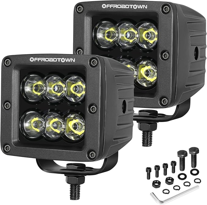 LED Cubes, OFFROADTOWN 3inch 120W CREE LED Pods Driving Lights Cubes Ditch Light Off Road Lights Spot Reverse Light for Truck Pickup UTV ATV SUV Boat 4x4 Car