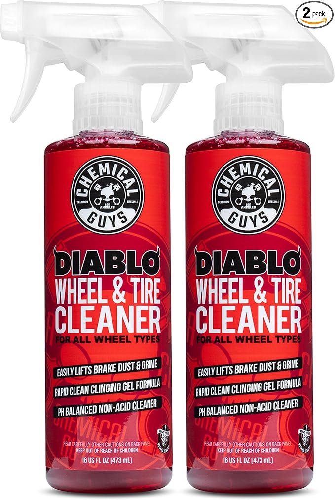 Chemical Guys Diablo Wheel Cleaner Spray - 2 Pack 16 oz Bottles, Safe on All Wheel & Rim Finishes, Sprayable Formula Removes Brake Dust, Dirt & Grime, Car Care for Trucks, SUVs, Motorcycles & RVs