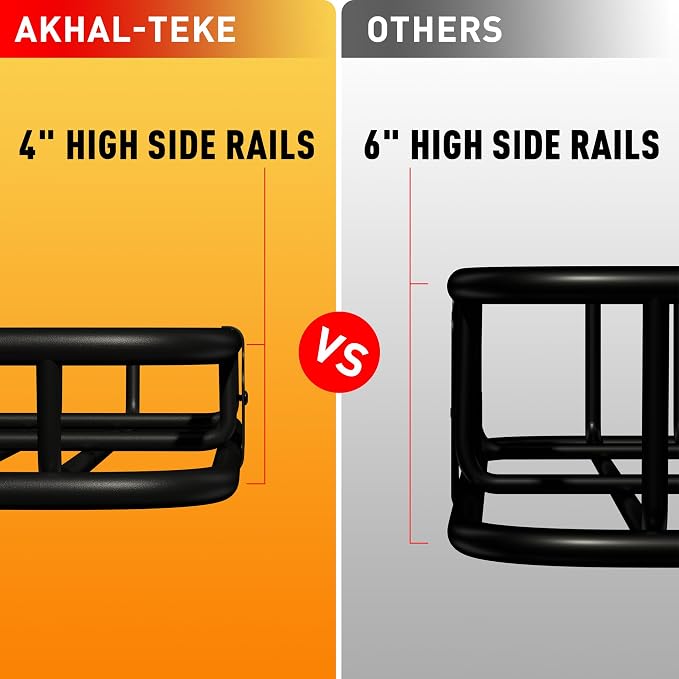 Roof Rack Basket, Upgraded 64"x 39"x 4" Roof Rack Cargo Carrier with 3' X 4' Super Duty Bungee Cargo Net, 2 pcs Ratchet Strap Fits for SUV Truck Cars