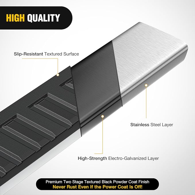 Nilight Running Boards for 2022 2023 2024 2025 2026 Toyota Tundra Crew Max Cab 4 Full Size Doors 6 Inch Stainless Steel Bolt-on Side Step Nerf Bars