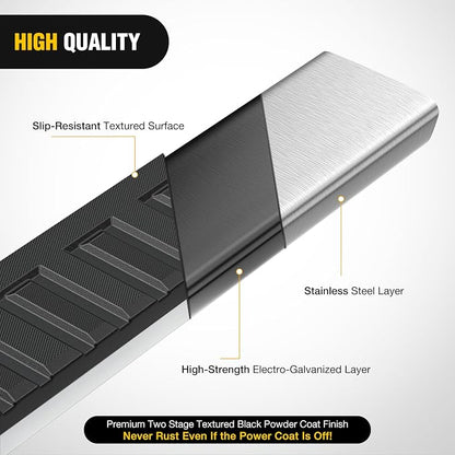 Nilight Running Boards for 1999 2000 2001 2002 2003 2004 2005 2006 2007 2008 2009 2010 2011 2012 2013 2014 2015 2016 Ford F-250 F-350 Crew Cab 4 Full Size Doors 6 Inch Bolt-on Step Nerf Bars Silver