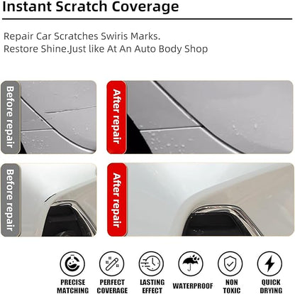Azure Gray Metallic Tri-Coat(G4) Car Paint Touch Up Pen Compatible with Ford,2-In-1 Color Accurate Touch Up Car Scratch Repair Paint Exact Match Ford Series Automotive Scratch Remover for Nicks&Chips Repair