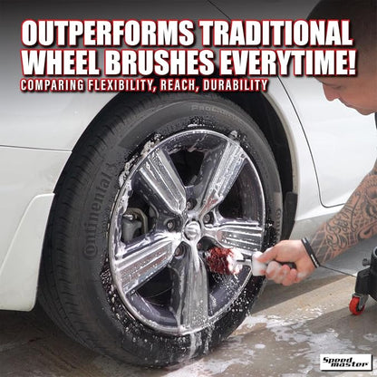 Speed Master Wheel Brush (2 Pack) | Memory Foam Bristles | Safe on All Wheel Types | Clean Your Wheels With Ease!