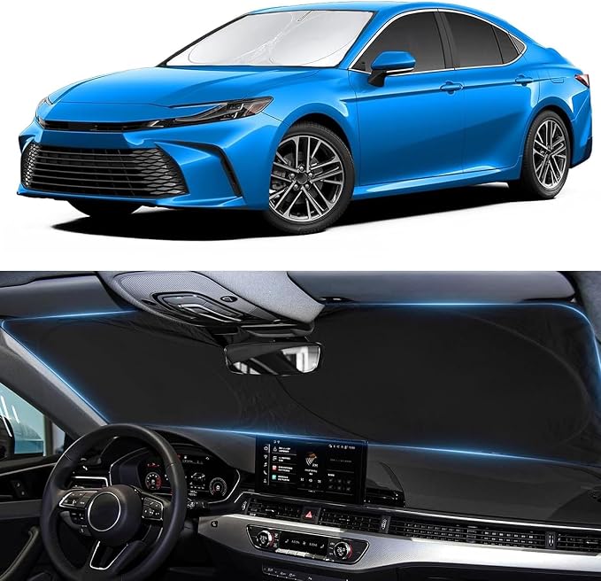 Sunshade for 2025 2026 Camry LE XLE Hybrid SE XSE Sedan Summer Interior Accessories Front Window Shield 210T Coating Cover for Windshield Sun Visor Protector 2026 Upgrade