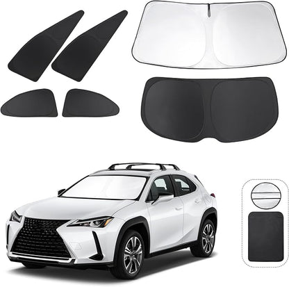 TINGLU Window Shades for Lexus UX 2019-2025 2026 Accessories Car Side Full Windows Windshield Sun Shade Sun UV Rays & Privacy Protection for Camping,Napping,and Relaxing 6PCS