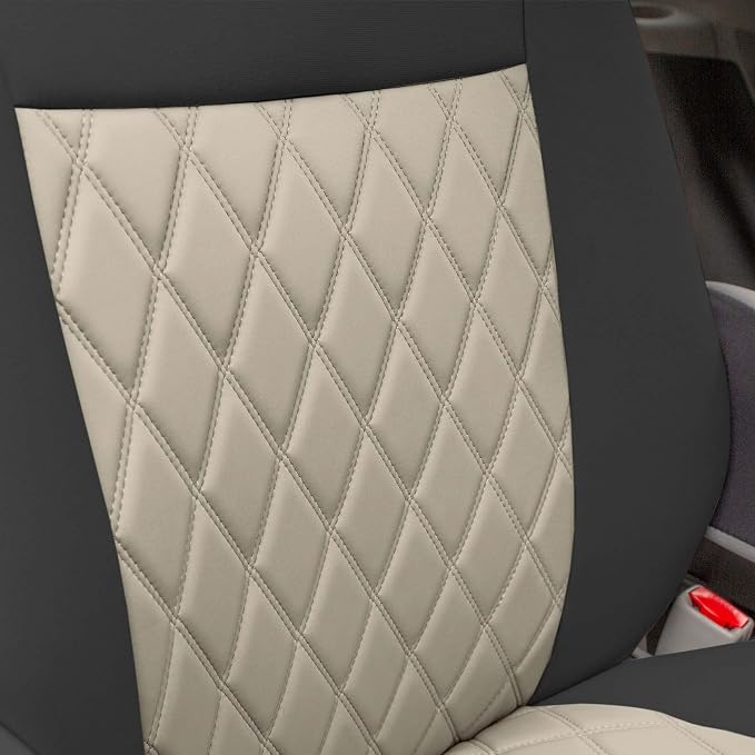FH Group Custom Fit Car Seat Covers Specifically Made for 2011-2020 Toyota Sienna 7-8 Seater with Ultraflex Neoprene Water Resistant Automotive Seat Covers - Front Set Beige
