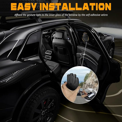 DIBMS Car Gesture Decorative Lights, Ambient Lighting, Rechargeable LED Gesture Lights for Car Road Rage LED Signs Calm Road Rage, Remote Control Triple Mode Fun Finger Lights