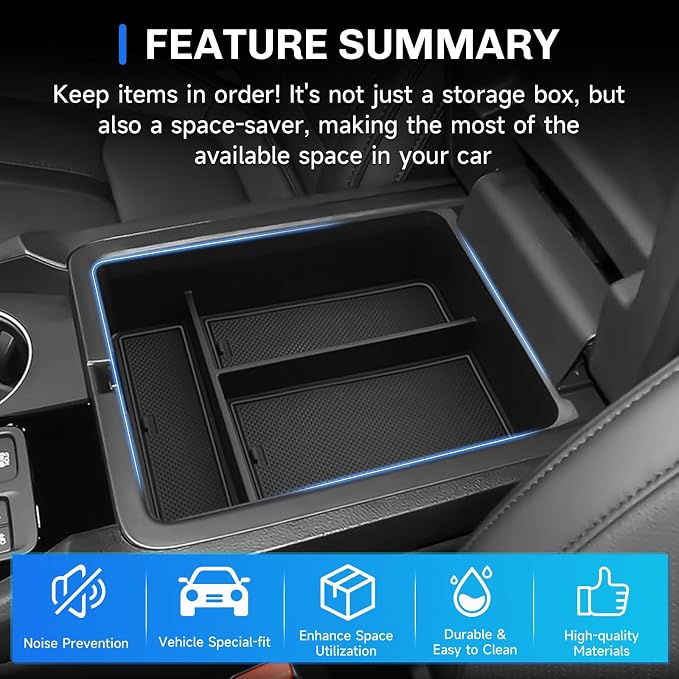 SXCY for 2026 Honda Pilot Center Console Organizer for 2026 Honda Pilot Accessories Console Tray for 2024 2025 2026 Pilot 2024 2025 2026 Passport Console Organizer (Type B Black)