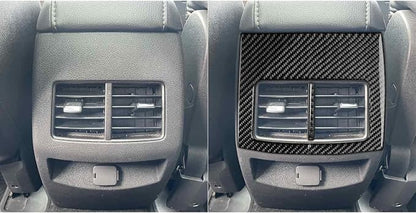 Premium Carbon Fiber Compatible with Ford Edge 2011-2014 2012 2013 SEL/Limited/SE/Sport Accessories Car Rear Row Storage Box Air Vent Frame Cover Interior Trim Sticker Decal Black 2PCS