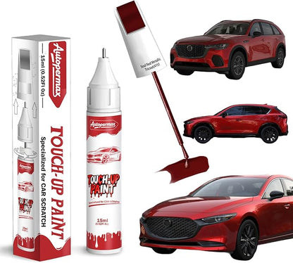 41V Soul Red Metallic Tricoat Car Touch Up Paint for Mazda, Color Accurate Two-In-One Car Paint Scratch Repair Pen, Professional Scratch Remover for Vehicles Chips and Nicks Scuff