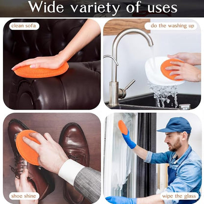 Tanlade 100 Pcs Car Detailing Microfiber Applicator Pad Wax Applicator Wash Microfiber Pads, 5 Inch Diameter (Orange)