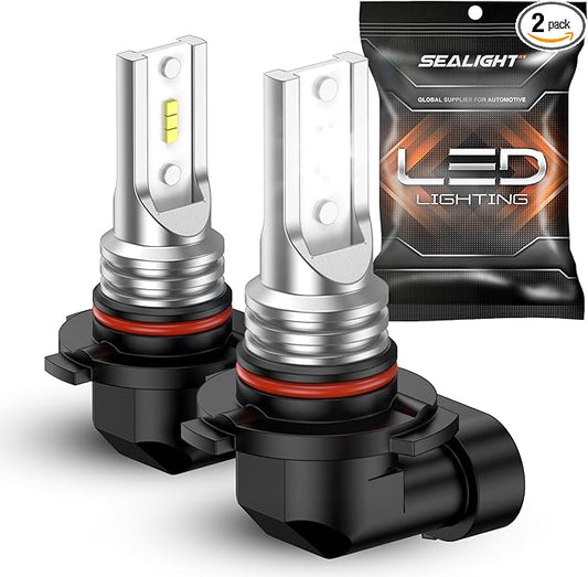 SEALIGHT 9145 H10 LED Fog Light Bulbs, 400% Brighter 6500K White 1:1 Mini Size H10 LED Fog Lights, Strong Penetration 9145 9140 Fog Light Bulb, Pack of 2
