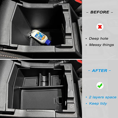 JKCOVER Center Console Organizer Tray Compatible with 2025 Subaru Forester Interior Armrest Insert Storage Box Easy Removal Accessories