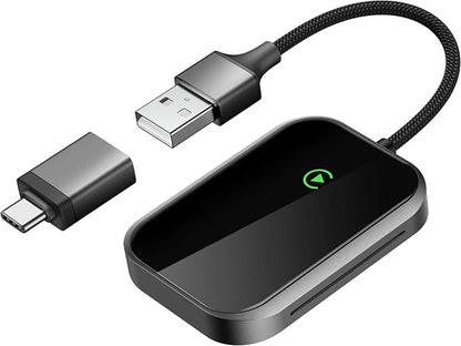 Wireless CarPlay Adapter for iPhone, Apple CarPlay Wireless Adapter USB-C, Bluetooth Connection, Auto-Switch for Multiple iPhones, Fast & Stable, iOS 10+ (Stealth Black)