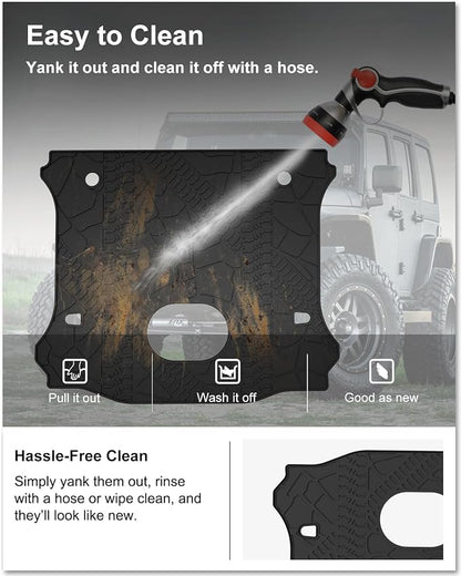 KIWI MASTER Cargo Mat for 2015-2018 Jeep Wrangler JK, OEM Replacement 82214404, Custom Fit All Weather Rear Cargo Liner, Heavy Duty TPE Tray Trunk Mat, Black