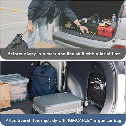 Trunk Organizer Multifunction Backpack, Upgrade Design Trunk Cubby Storage bag, Cargo Side Pocket Backseat Organizer For Toyota RAV4 accessories 2019-2025, Shopping, Camping Black, 1 pc
