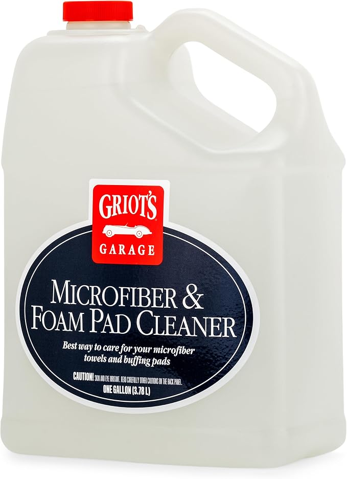 Griot's Garage Microfiber and Foam Pad Cleaner, Removes Polish, Wax, and Sealant Residue, Restores Your Car Cleaning Cloths' Effectiveness, 11067, One Gallon