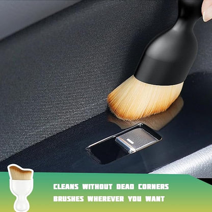 Car Interior Detailing Brush, Curved Soft Bristles Vehicle Removal Dust Collectors, Scratch-Free Automotive Cleaning Tool Accessories, Universal for Truck SUV Sedan (White)