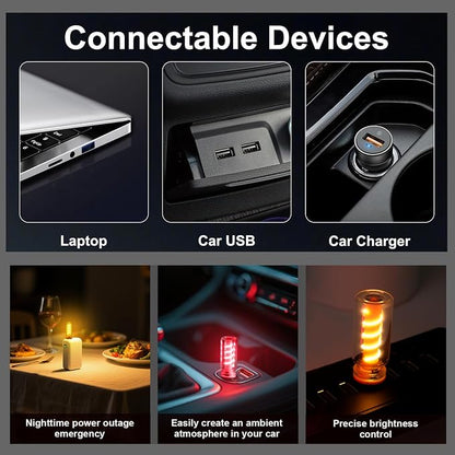 Touch Control Car Atmosphere Light, USB Lights Portable Mini Glass Bottle LED Bulb Night Lights, USE for Vehicle Bedroom Camping Decoration - Pink