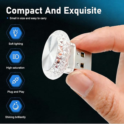 1 PCS Mini USB LED Car Interior Light, Plug & Play Compact Atmosphere Lamp, Personalized Automotive Interior Ambient Light Decor, Universal for Most Cars (Blue)