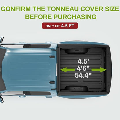 AUTOSAVER88 Tri-fold Soft Truck Bed Tonneau Cover Compatible with 2022 2023 2024 2025 2026 Ford Maverick 4.5 Feet Bed
