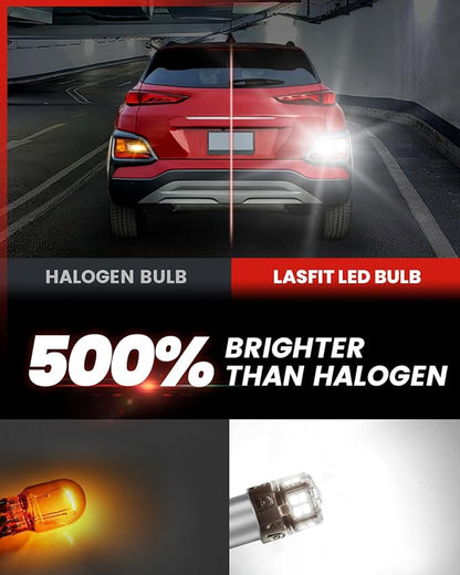 LASFIT 1156 LED Bulb for Reverse Lights, Upgraded 500% Brighter 7506 P21W 1003 BA15S LED Lamps with Projector Lens Halogen Replacement for Backup Daytime Running Lights, 6000K Xenon White, (2-Pcs)