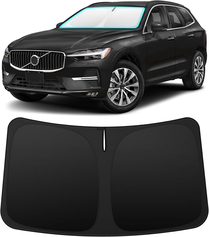 INSAUTO Custom Fit Windshield Sun Shade Accessories for Volvo XC60 2018-2026, Foldable Front Window Sunshade, UV & Heat Reflector, Keeps Interior Cool, Includes Storage Bag