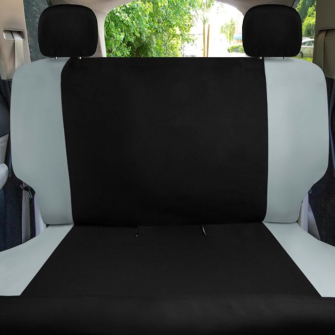 Universal Fit Chevron Flat Cloth Car Seat Covers Full Set - Gray