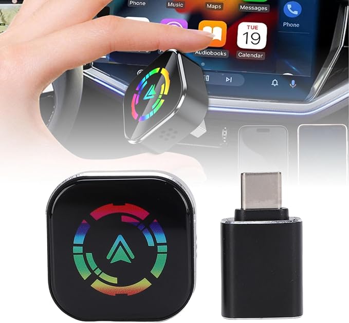 Asixxsix Wireless Adapter for Android Auto, Convert Wired to Wireless Car Play Adapter, Easy Setup Plug and Play, Fast and Stable Connection, Auto Connect, Mini Size