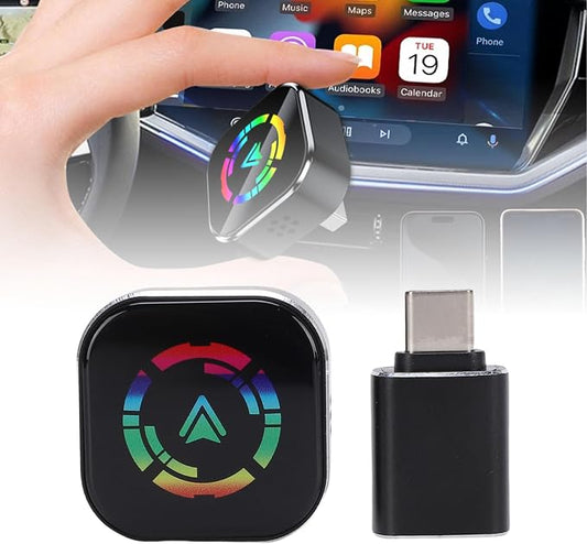 LICAEVEY Wireless car Play & Android Auto Adapter, 2-in-1 Wired to Wireless Dongle for Factory Car Systems, Auto Connect & Plug & Play with Online Updates