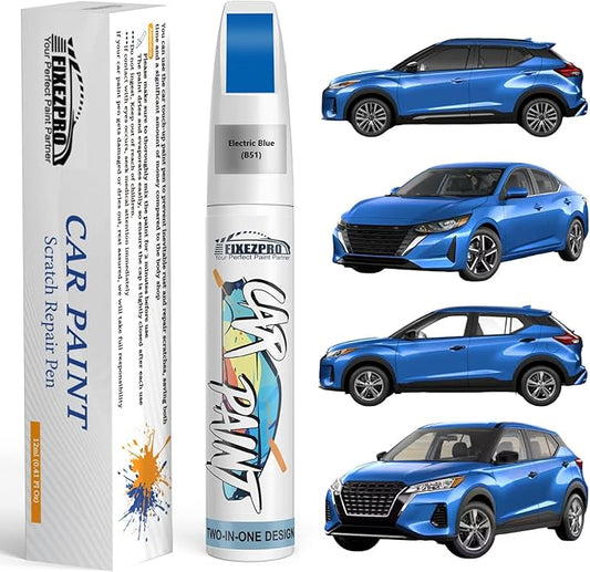 B51 Electric Blue Touch Up Paint for Nissan, Exact Color Match Car Paint Scratch Repair Remover Pen Kit Quick & Easy Fix Vehicle Chips and Automotive Nicks Scuff