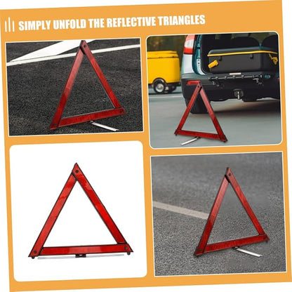 Zerodeko 5pcs Foldable Reflective Warning Triangles Essential Emergency Tool for Roadside Safety Compact Design for Vehicles and Trucks Enhanced Night Visibility