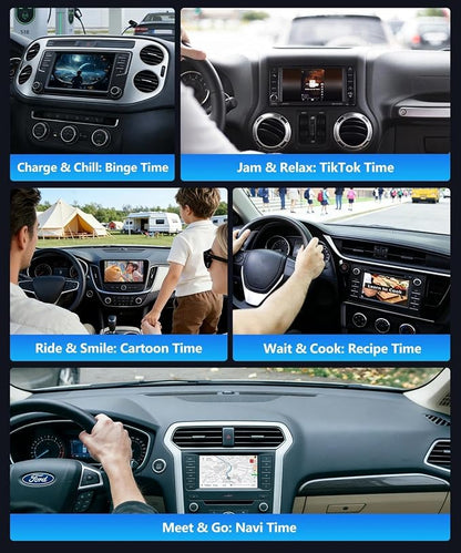 4GB+ 32GB Wireless CarPlay & Android Auto Adapter AI Box, Turn Car Screen into TV (Stream Netflix/YouTube), Plug & Play Magic Video Dongle, Support TF Card, Bluetooth 5.1 + WiFi Connectivity