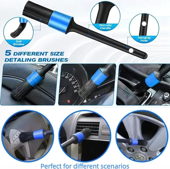 10Pcs Car Detailing Brush Set, Car Detailing Kit,Car Dashboard Cleaning Soft Brush, Suitable for Cleaning Internal Brush Panels, Vents, Leather, and Computers.