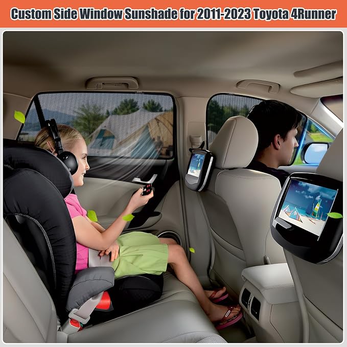 XCBYT Car Window Shades for 2011-2023 4Runner - 4 Pack Breathable Mesh Window Covers Blocking 99% UV Glare and Privacy Protection, Safe Driving for Napping, Camping, Dressing