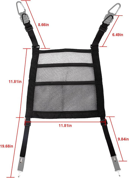 3 Layer Car Mesh Organizer Between Front Seat Backseat Mesh Storage Net Kid Dog Pet Barrier Car Net Pocket Handbag Tissue Purse Holder for SUV, Van