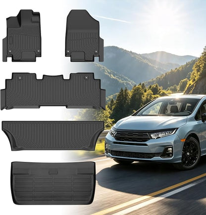 Floor Mats for Honda Odyssey 2018,2020-2026, for Honda Odyssey LX EX EX-L Touring Elite & Sport 2023-2026 Floor Mats,1st & 2nd & 3rd Row & Cargo, TPE Non-Slip Waterproof Summer Winter Floor Liners
