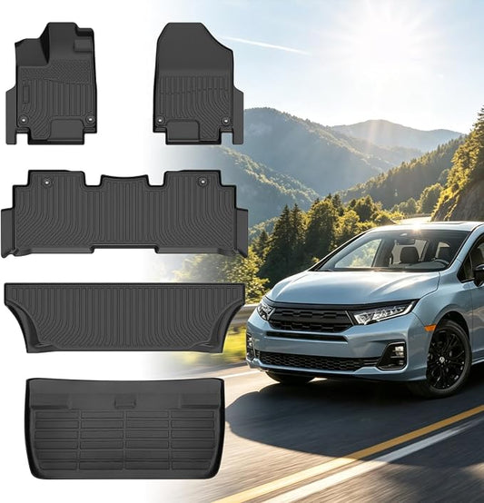 Floor Mats for Honda Odyssey 2018,2020-2026, for Honda Odyssey LX EX EX-L Touring Elite & Sport 2023-2026 Floor Mats,1st & 2nd & 3rd Row & Cargo, TPE Non-Slip Waterproof Summer Winter Floor Liners