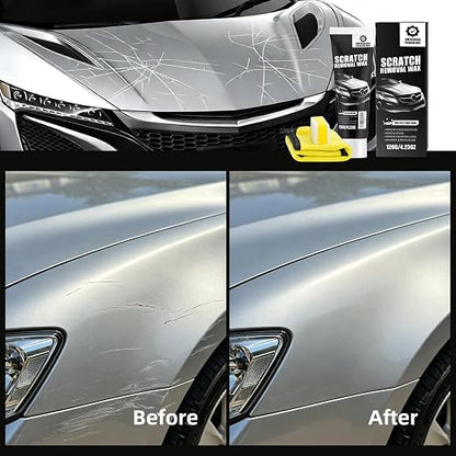 Scratch Remover for Vehicles - Car Paint Scratch Remover with Sponge & Wipe, Car Scratch Repair Kit for All Color, Auto Detailing Polish for Light to Deep Scratches (2 PC)