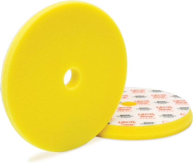Griot's Garage 6.5” Perfecting Foam Pads for Car Polishing and Detailing, Buffing Pads for Paint Correction, Polishing, and Waxing, Yellow, Set of 2