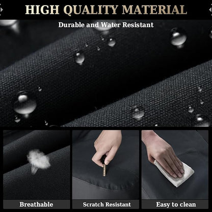 Coverado Canvas Universal Car Seat Covers - Rear & Auto Seats Protectors for Kids & Dogs - Fits Most Vehicles Trucks SUVs/Black