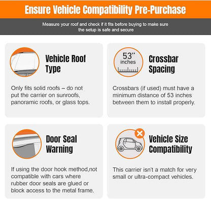 Sailnovo Rooftop Cargo Carrier Roof Bag, 20 Cubic feet Soft Waterproof Car Roof Bag fit Cars with/Without Rack, 6 Tie-Down Straps, 6 Door Hooks, Foldable Car Top Carrier for Road Trip Camping Travel