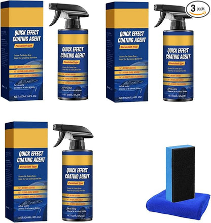 Nano Quick Coat Shiny Car Stuff - 120ml Waterless Car Wash Spray for Post-Wash Detailing, SiO2 Ceramic Gloss Enhancer & Micro-Swirl Reducer, Streak-Free Hydrophobic Finish for Auto Paint (3)