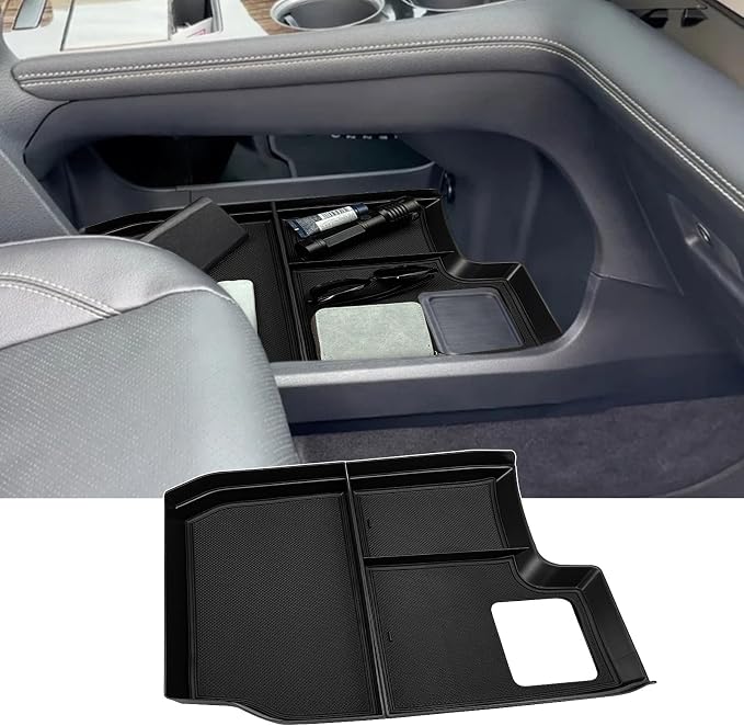 Zxiaochun 2PCS Bottom Layer Console Tray Compatible with 2021-2026 Toyota Sienna Accessories, Lower Center Console Organizer Storage Box, ABS Plastic