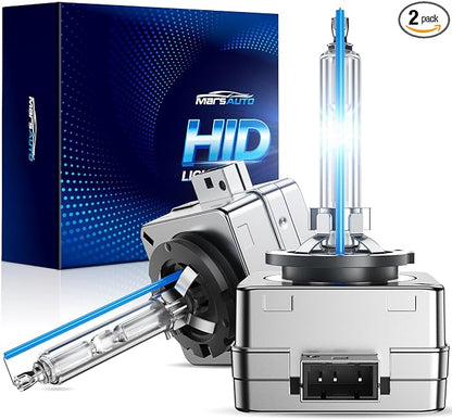Marsauto D1S HID Bulbs, 8000K Cold White Xenon Bulb, 66144 66140 85140 85415 (85415C1) for HID Replace, Plug and Play, Pack of 2