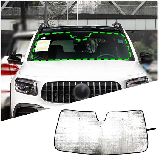 Windshield Sun Shade Compatible with Mercedes-Benz GLB 2023-2025 Foldable Front Windshield Sunshade Protector, Block UV Rays Keep Your Car Cooler