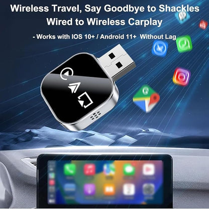 3-in-1 Car Adapter (2026 Model), 3 in 1 Adapter Plug and Play, Plug and Play, Stable Connection, No Delay for Car Play&Android Auto (B, for Android)