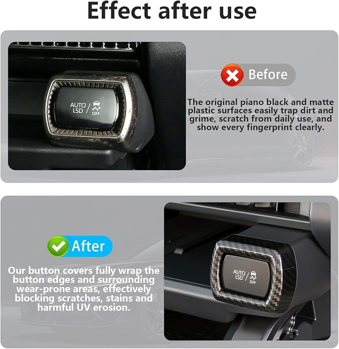 for Toyota RAV4 2026 Accessories Interior Center Console Air Conditioner Switch Button Cover Trim Central Central Air Conditioning Cover Decoration - Glossy Carbon Fiber